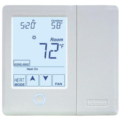 7-Day 2-Heat Pump/Cool Backup Humidity 2-Stage Programmable Thermostat for Radiant Flooring